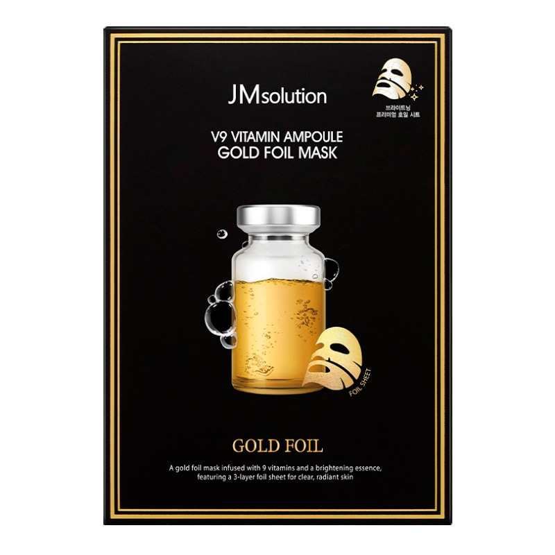 Ампульная маска с золотом и витаминами JMsolution V9 Vitamin Ampoule Gold Foil Mask 35мл