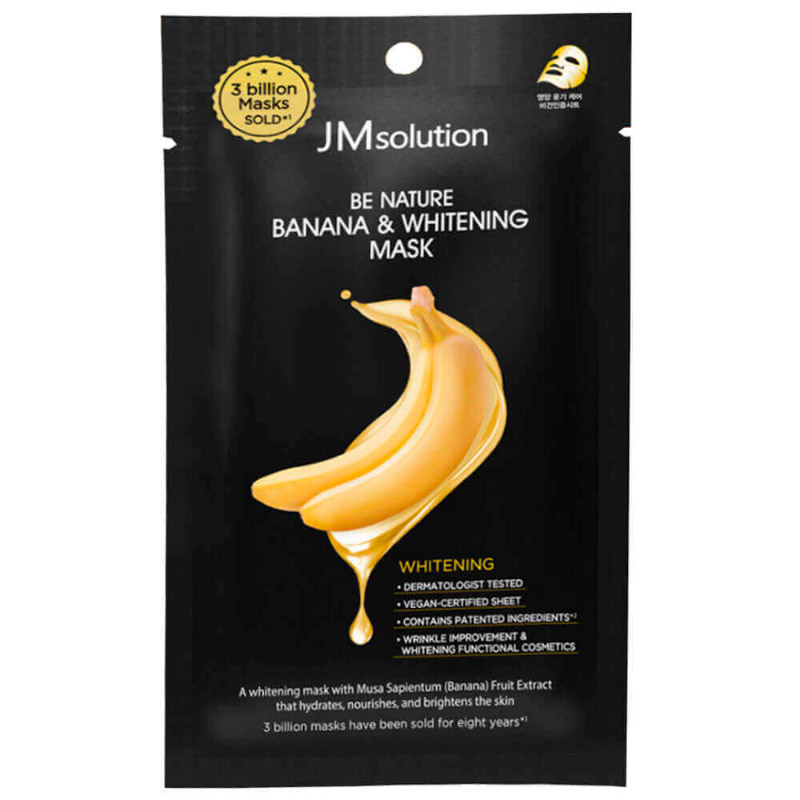 Осветляющая маска с экстрактомм банана JMsolution Be Nature Banana Whitening Mask 24мл