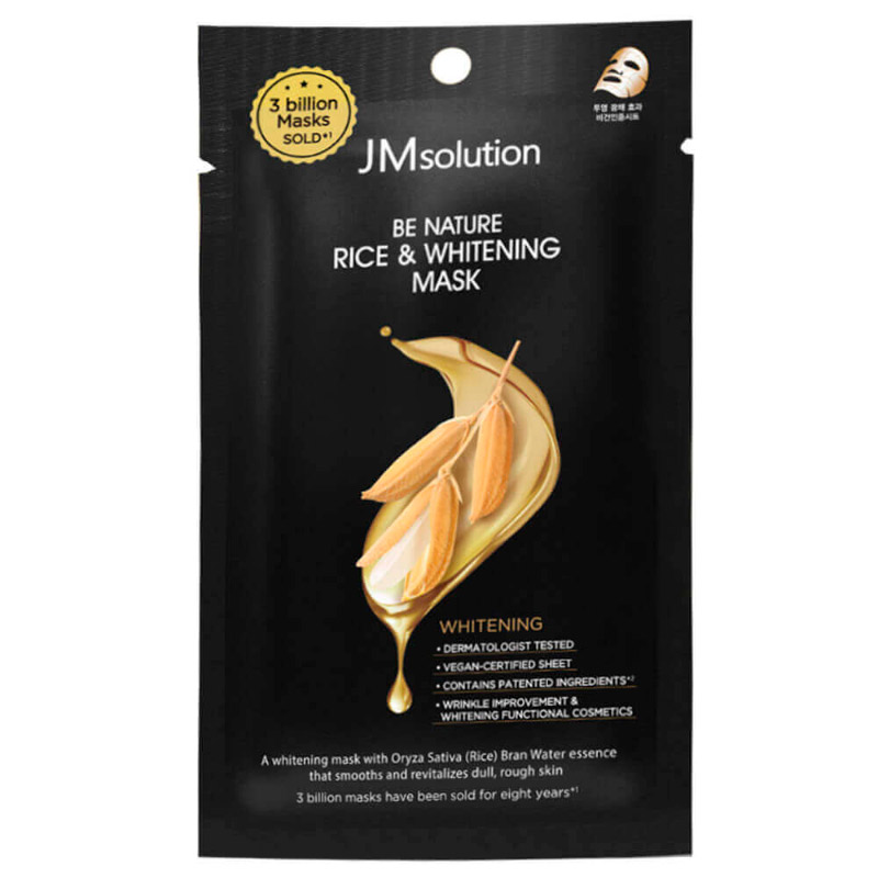 Осветляющая маска с экстрактом риса JMsolution Be Nature Rice Whitening Mask 24мл