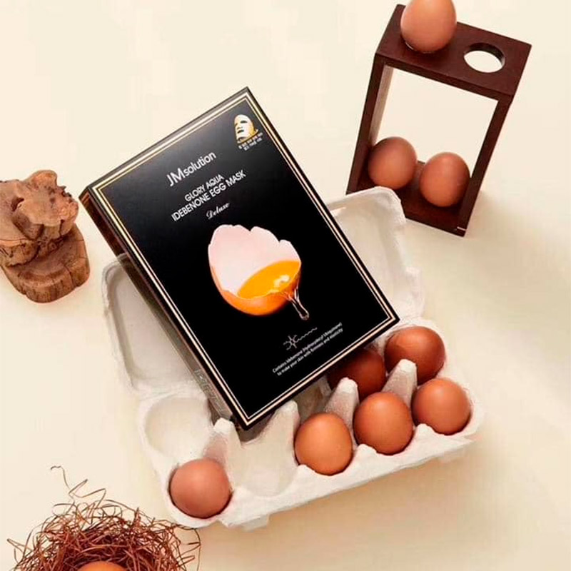 Осветляющая яичная тканевая маска с идебеноном JMsolution Glory Aqua Idebenone Egg Mask 30 мл