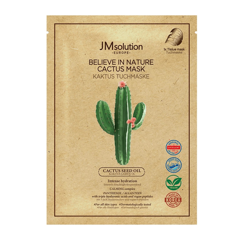 Увлажняющая тканевая маска JMSolution Europe Believe In Nature Cactus Mask 28 мл