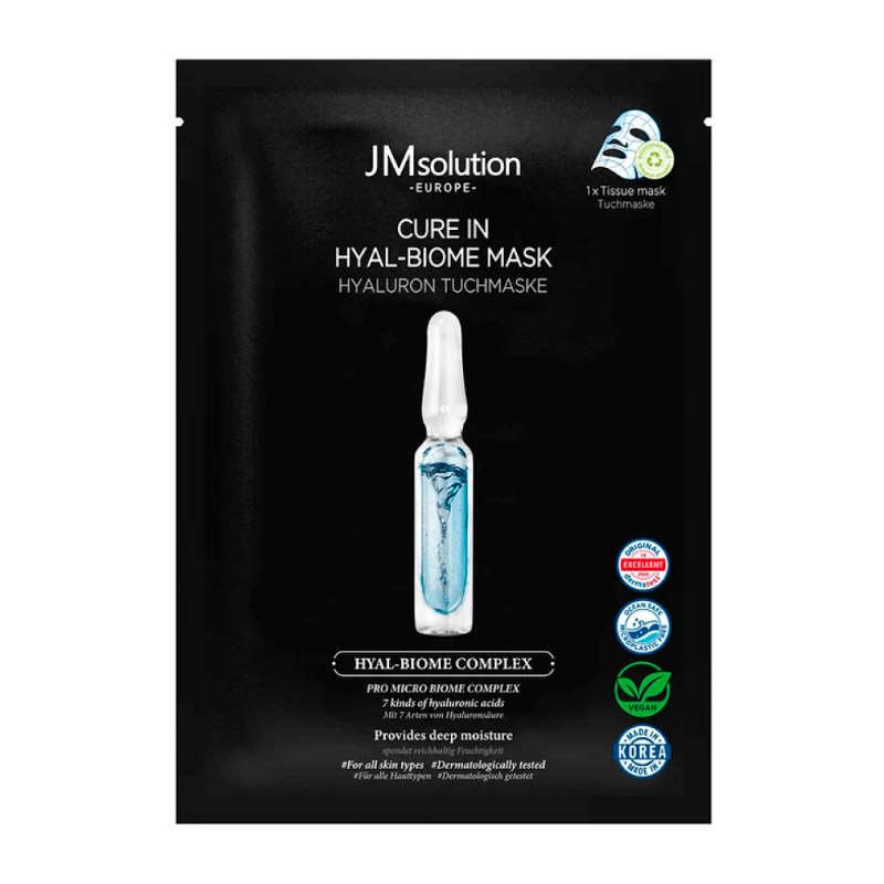 Лечебная тканевая маска с пробиотиками JMSolution EUROPE Cure In Hyal-Biome Mask 30 мл