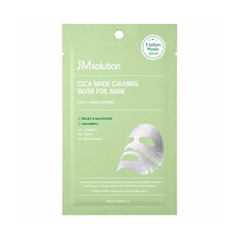 Успокаивающая тканевая маска JMsolution Cica Made Calming Silver Foil Mask 28 мл