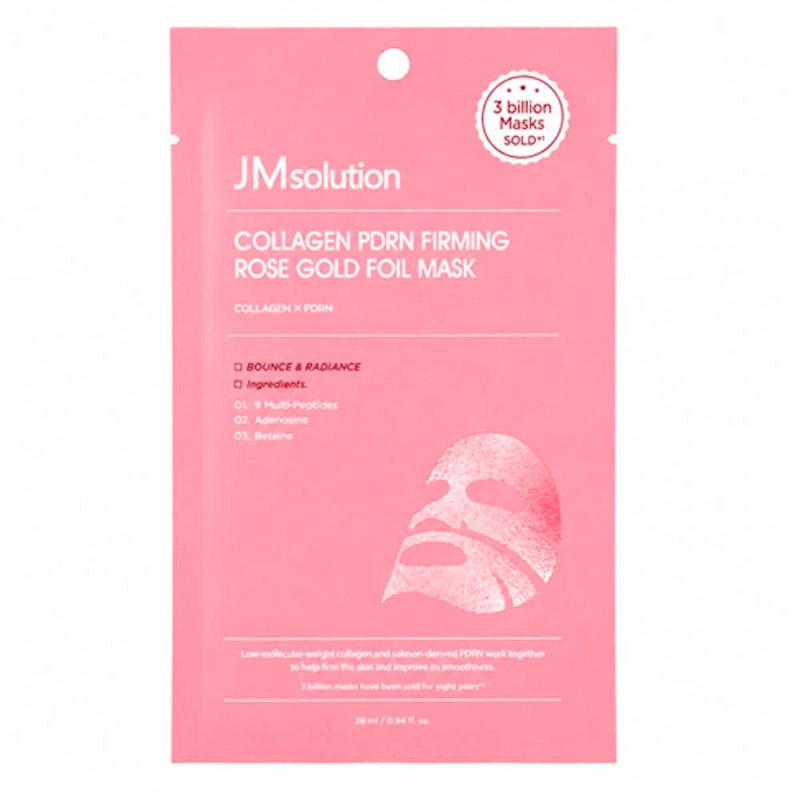 Укрепляющая тканевая маска JMsolution Collagen PDRN Firming Rose Gold Foil Mask 28 мл