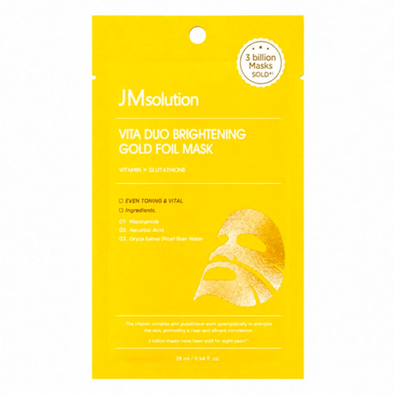 Тканевая маска для сияния кожи JMsolution Vita Duo Brightening Gold Foil Mask 28 мл