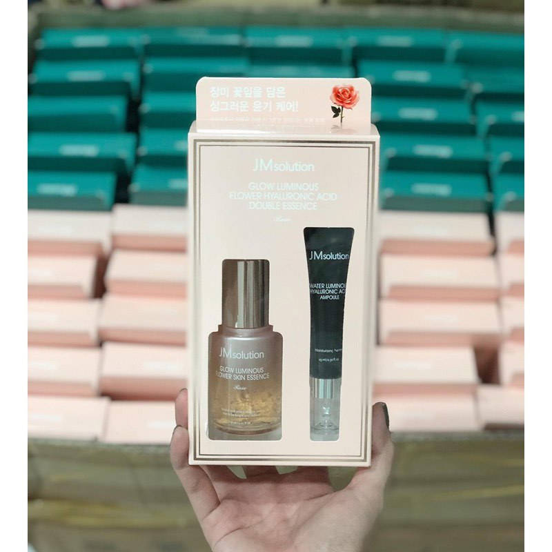 Набор сывороток с розой JMSolution Glow Luminous Flower Hyaluronic Acid Double Essence 30 мл 15 мл