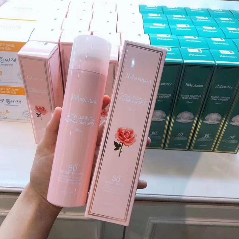Омолаживающий солнцезащитный спрей с розой JMsolution Glow Luminous Flower Sun Spray SPF50+ PA++++ 180мл