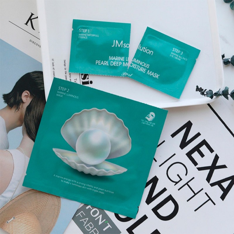 Трехступенчатый увлажняющий набор с жемчугом JM Solution Marine Luminous Pearl Deep Moisture Mask - 1 шт
