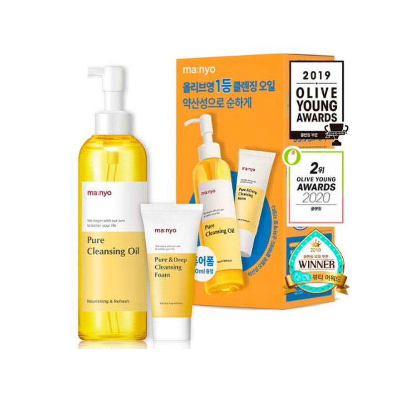 Набор для глубокого очищения кожи Manyo Set Pure Cleansing Oil Pure Deep Cleansing Foam Набор для глубокого очищения кожи Manyo Set Pure Cleansing Oil Pure Deep Cleansing Foam