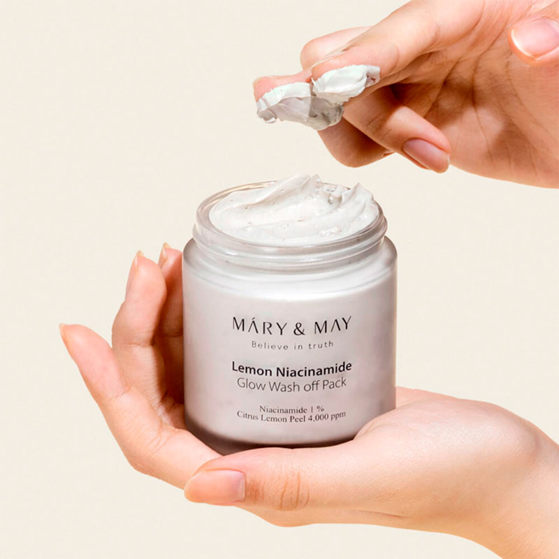 Глиняная маска для выравнивания тона Mary May Lemon Niacinamide Glow Wash off Pack 125гр