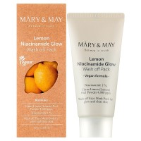 Миниатюра глиняной маски Mary May Lemon Niacinamide Glow Wash off Pack 30 гр