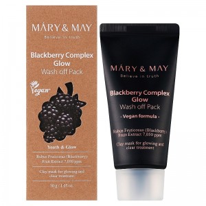 Миниатюра антиоксидантной глиняной маски с ежевикой Mary May Blackberry Complex Glow Wash Off Pack 30мл
