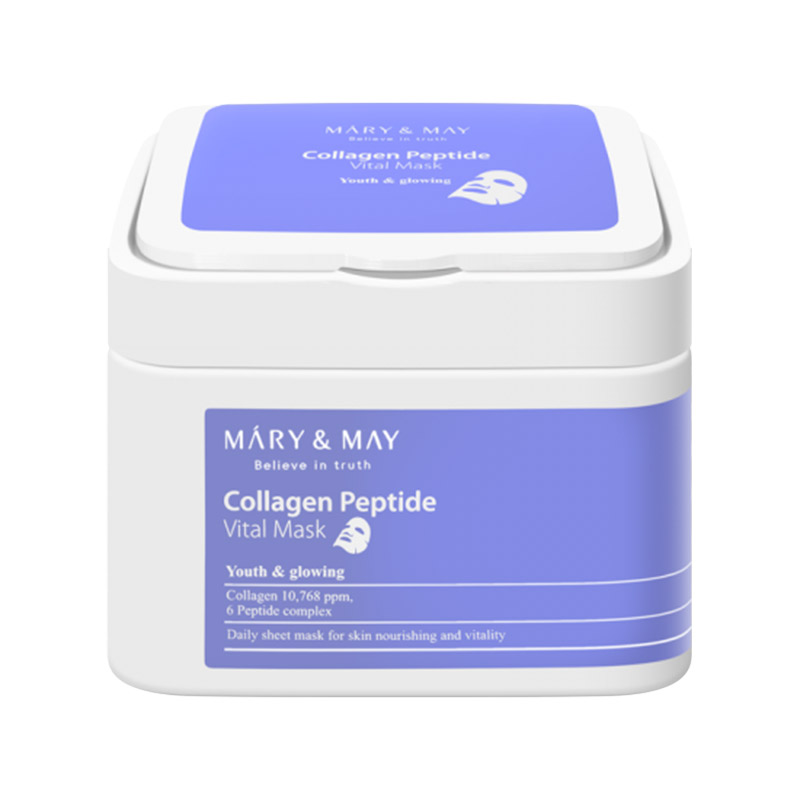 Набор увлажняющих лифтинг-масок c пептидами Mary May Collagen Peptide Vital Mask 30 шт Набор увлажняющих лифтинг-масок c пептидами Mary May Collagen Peptide Vital Mask 30 шт