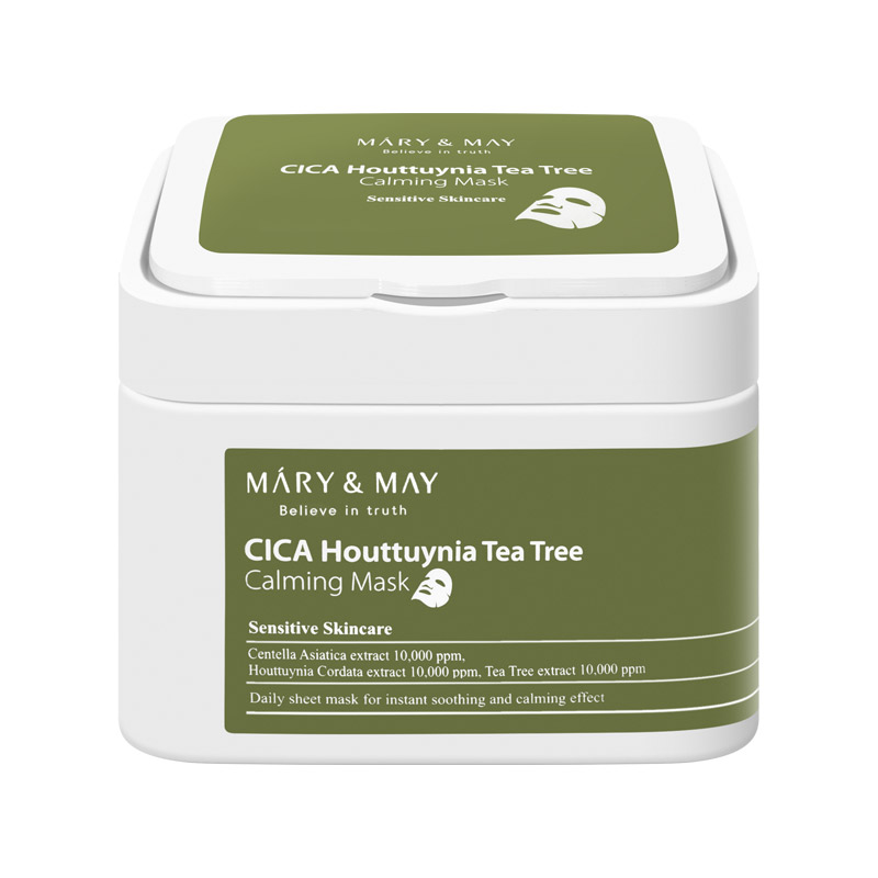 Набор масок с центеллой для чувствительной кожи Mary May Cica Houttuynia Tea Tree Calming Mask 30 шт Набор масок с центеллой для чувствительной кожи Mary May Cica Houttuynia Tea Tree Calming Mask 30 шт