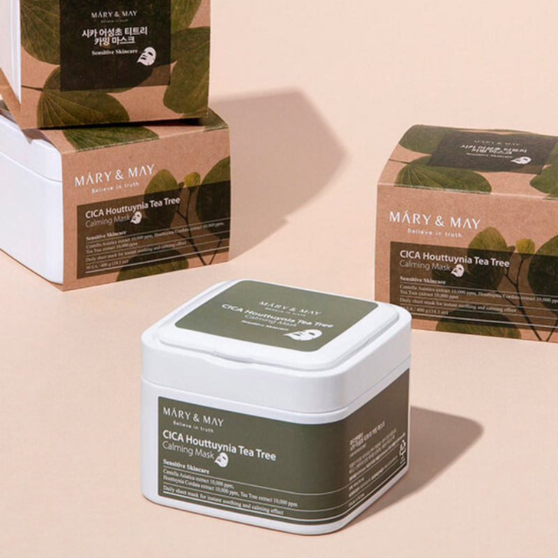 Набор масок с центеллой для чувствительной кожи Mary May Cica Houttuynia Tea Tree Calming Mask 30 шт