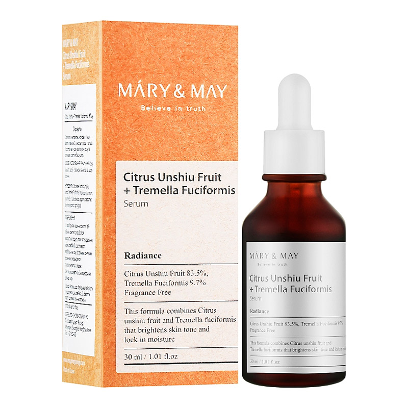 Увлажняющая сыворотка от пигментации Mary May Citrus Unshiu Fruit Tremella Fuciformis Serum 30мл Увлажняющая сыворотка от пигментации Mary May Citrus Unshiu Fruit Tremella Fuciformis Serum 30мл