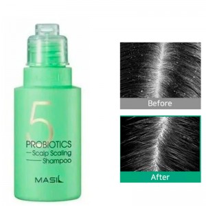 Миниатюра глубокоочищающего шампуня Masil 5 Probiotics Scalp Scaling Shampoo mini 50 мл