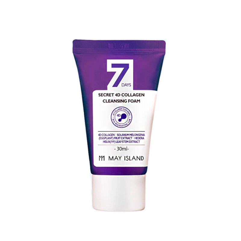 Миниатюра пенки для умывания May Island 7 Days Secret 4D Collagen Cleansing Foam Mini 30 мл Миниатюра пенки для умывания May Island 7 Days Secret 4D Collagen Cleansing Foam Mini 30 мл