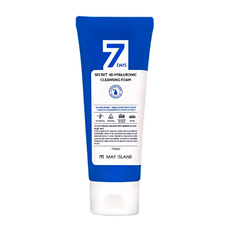 Увлажняющая пенка для умывания May Island 7 Days Secret 4D Hyaluronic Cleansing Foam 150 мл Увлажняющая пенка для умывания May Island 7 Days Secret 4D Hyaluronic Cleansing Foam 150 мл