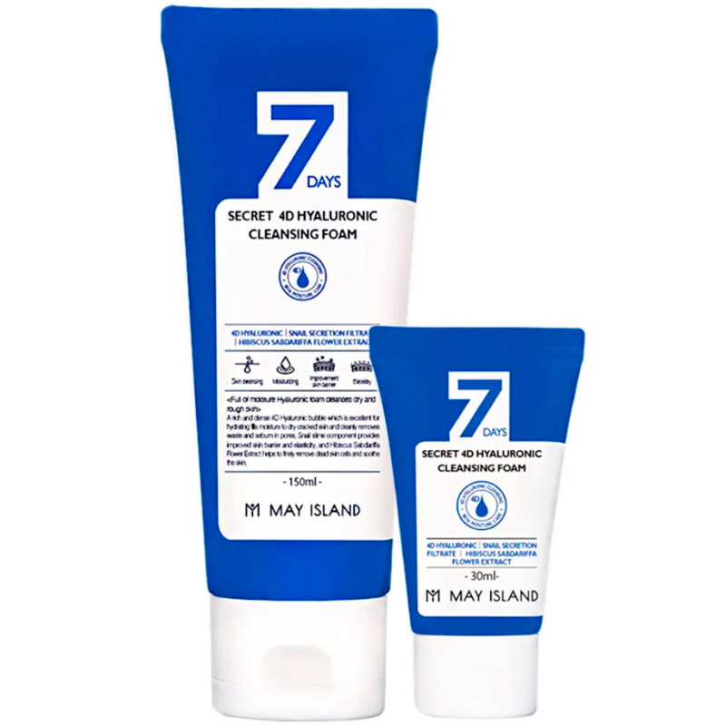 Увлажняющая пенка для умывания May Island 7 Days Secret 4D Hyaluronic Cleansing Foam 150 мл