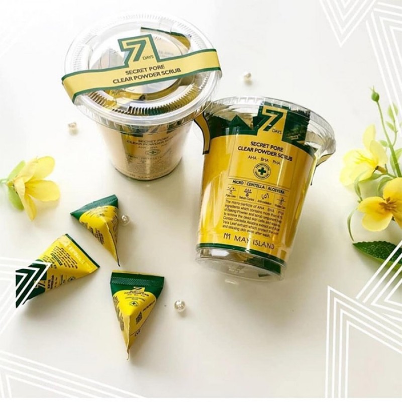 Скраб для очищения пор с центеллой MAY ISLAND 7 Days Secret Pore Clear Powder Scrub - 1 шт/12 шт