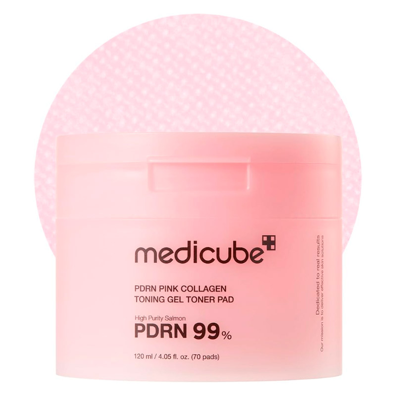 Гелевые тонер-пэды с ПДРН и коллагеном medicube PDRN Pink Collagen Toning Gel Toner Pad 70шт
