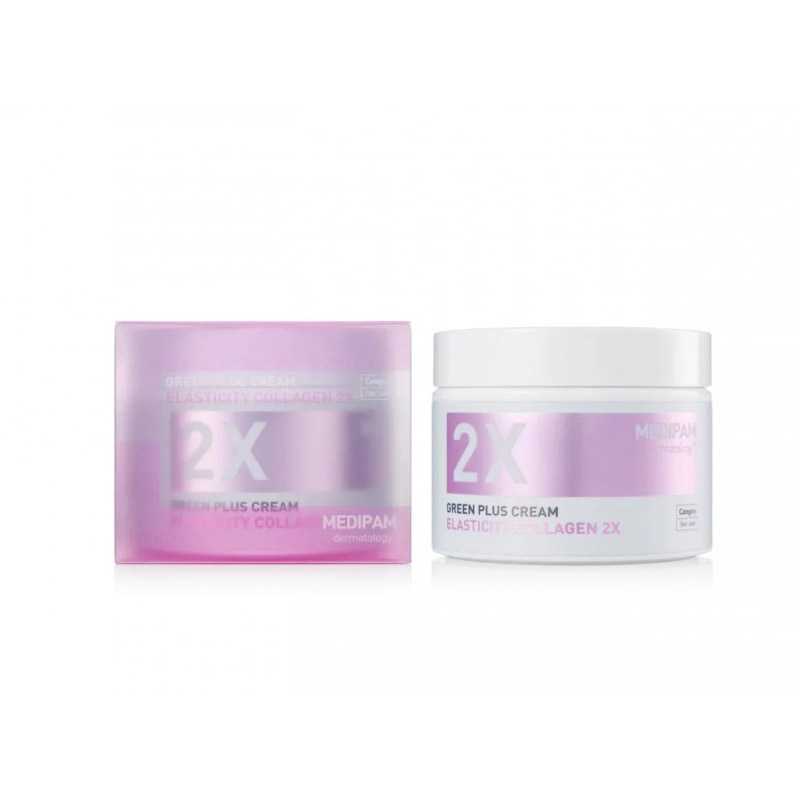 Крем для лица с коллагеном MEDIPAM Green Plus 2x Cream Elasticity Collagen 100 мл Крем для лица с коллагеном MEDIPAM Green Plus 2x Cream Elasticity Collagen 100 мл