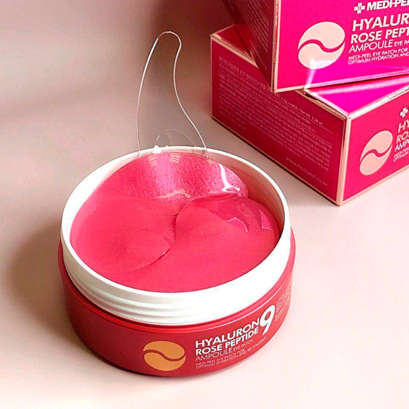 Гидрогелевые патчи с экстрактом розы Medi-Peel Hyaluron Rose Peptide 9 Ampoule Eye Patch 60шт