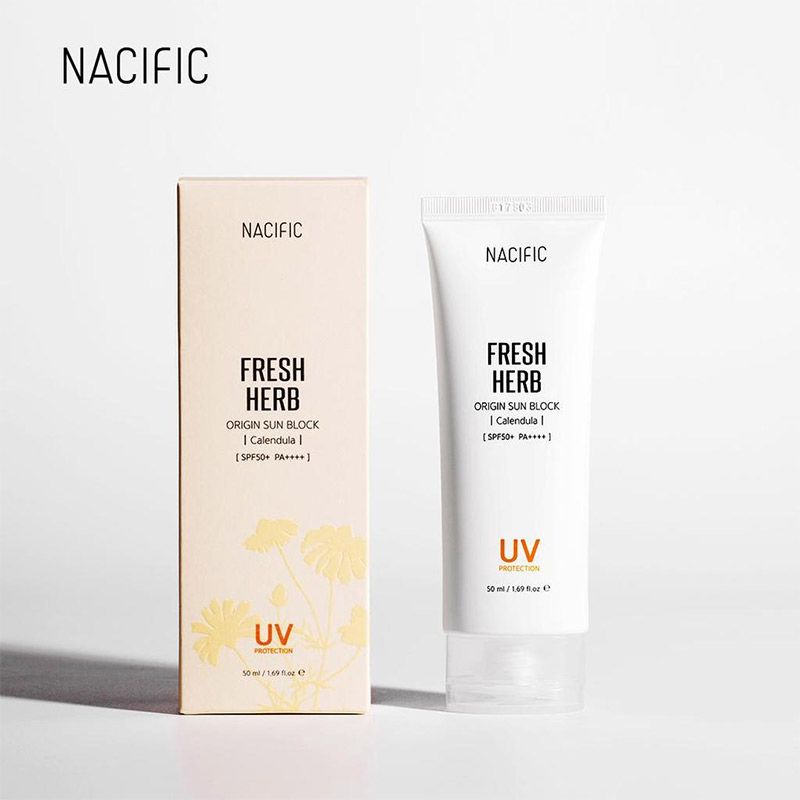 Освежающий солнцезащитный крем NACIFIC Fresh Herb Origin Sun Block Calendula SPF50+ 50 мл
