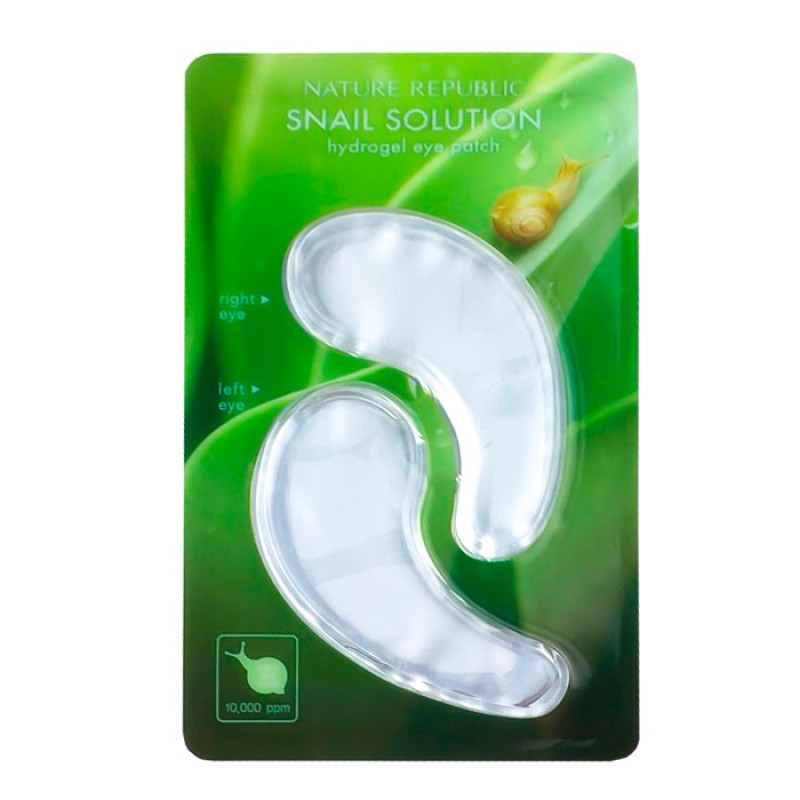 Гидрогелевые патчи с муцином улитки для век NATURE REPUBLIC Snail Solution Hydrogel Eye Patch - 1 пара