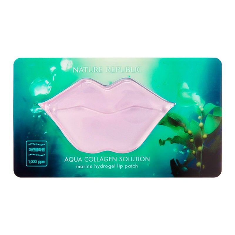 Гидрогелевый патч для губ с коллагеном NATURE REPUBLIC Aqua Collagen Solution Marine Hydrogel Lip Patch - 1 шт