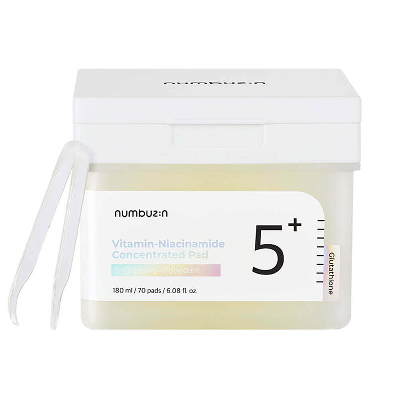 Осветляющие витаминные пэды с ниацинамидом numbuzin No.5 Vitamin-Niacinamide Concentrated Pad 70шт