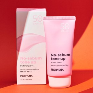 Тонирующий солнцезащитный крем для жирной кожи Pretty Skin No Sebum Tone Up Sun Cream SPF50+ PA++++ 70мл