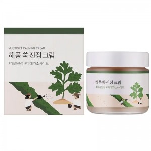 Лёгкий успокаивающий крем с полынью Round Lab Mugwort Calming Cream 80мл