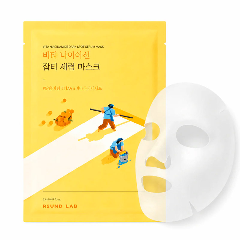 Осветляющая маска с ниацинамидом Round Lab Vita Niacinamide Dark Spot Serum Mask 20 мл