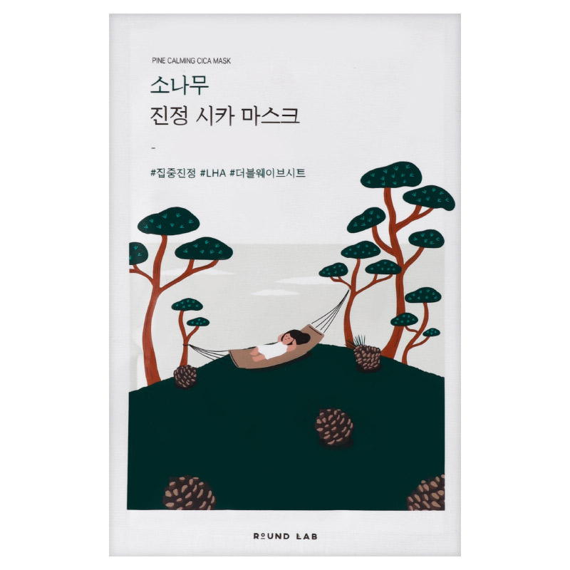 Успокаивающая маска с экстрактами сосны и центеллы Round Lab Pine Calming Cica Mask Sheet 27мл