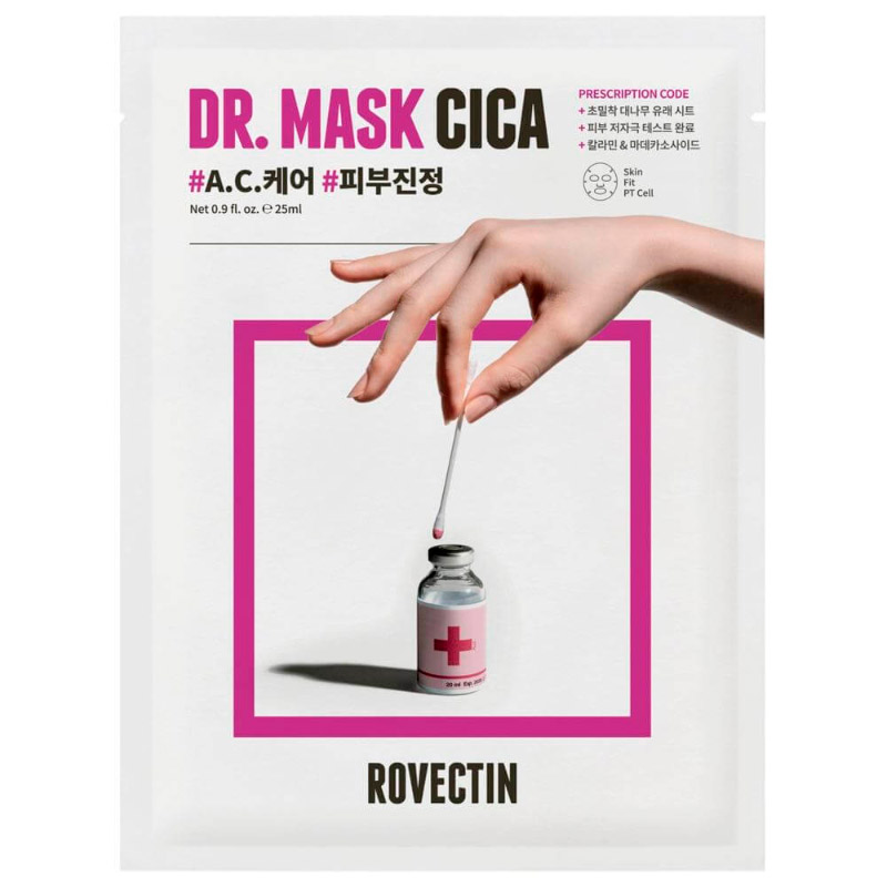 Успокаивающая тканевая маска Rovectin Skin Essentials Dr. Mask Cica 25мл Успокаивающая тканевая маска Rovectin Skin Essentials Dr. Mask Cica 25мл