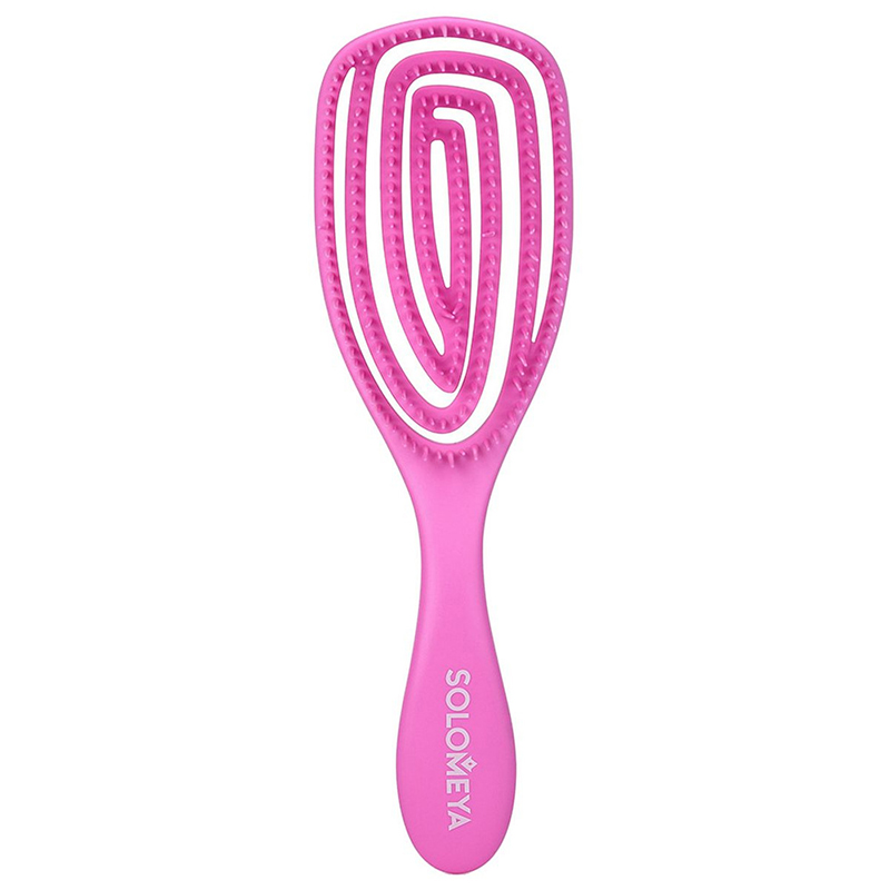 Расческа для сухих и влажных волос с ароматом Малина SOLOMEYA Wet Detangler Brush Oval Raspberry 1шт