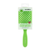 Расческа вентилируемая для волос с ароматом Зеленое Яблоко SOLOMEYA Aroma-Vented Hair Brush Green Apple 1шт