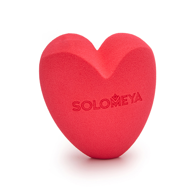 Спонж для макияжа Сердце SOLOMEYA Heart Shape Blending Sponge Red 1шт