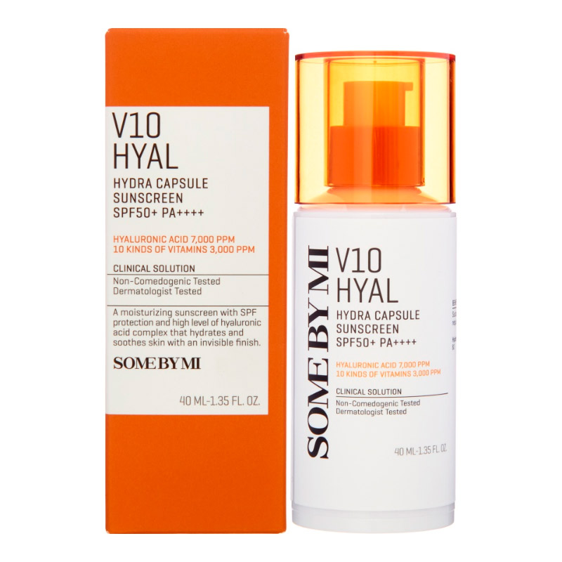 Капсульный увлажняющий санскрин для лица Some By Mi V10 Hyal Hydra Capsule Sunscreen SPF50+ PA++++  Капсульный увлажняющий санскрин для лица Some By Mi V10 Hyal Hydra Capsule Sunscreen SPF50+ PA++++