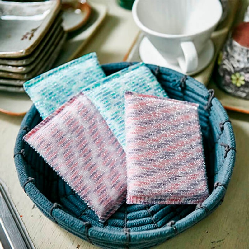 Скруббер мочалка для мытья посуды SUNGBO CLEAMY Premium Pastel Dish Scrubber - 2 шт