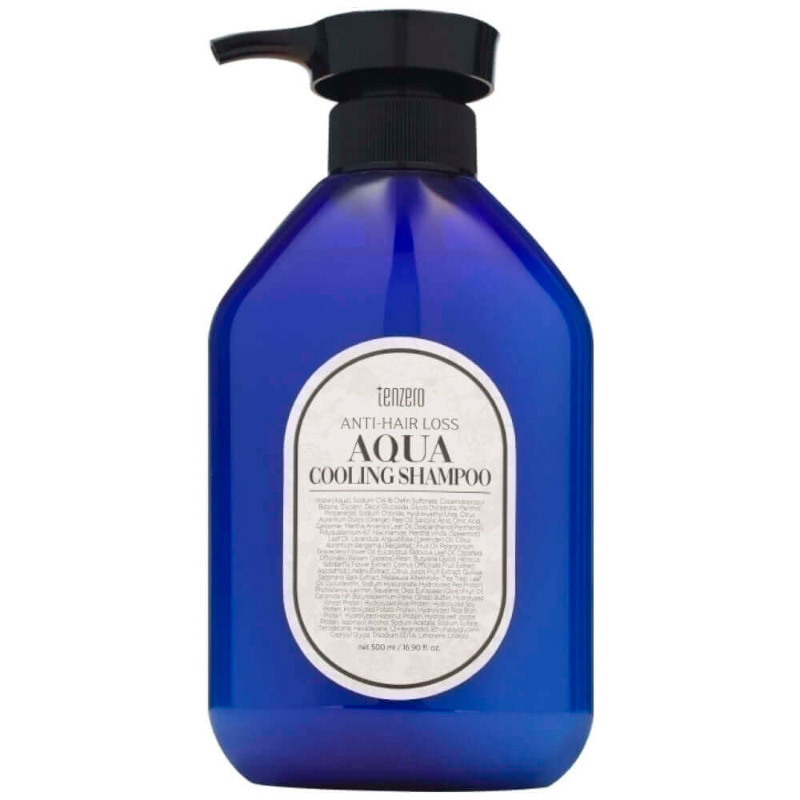 Охлаждающий шампунь против выпадения TENZERO Anti-Hair Loss Aqua Cooling Shampoo 500мл Охлаждающий шампунь против выпадения TENZERO Anti-Hair Loss Aqua Cooling Shampoo 500мл