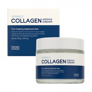 Разглаживающий ампульный крем с коллагеном TENZERO Wrinkle Collagen Ampoule Cream 2X 70гр