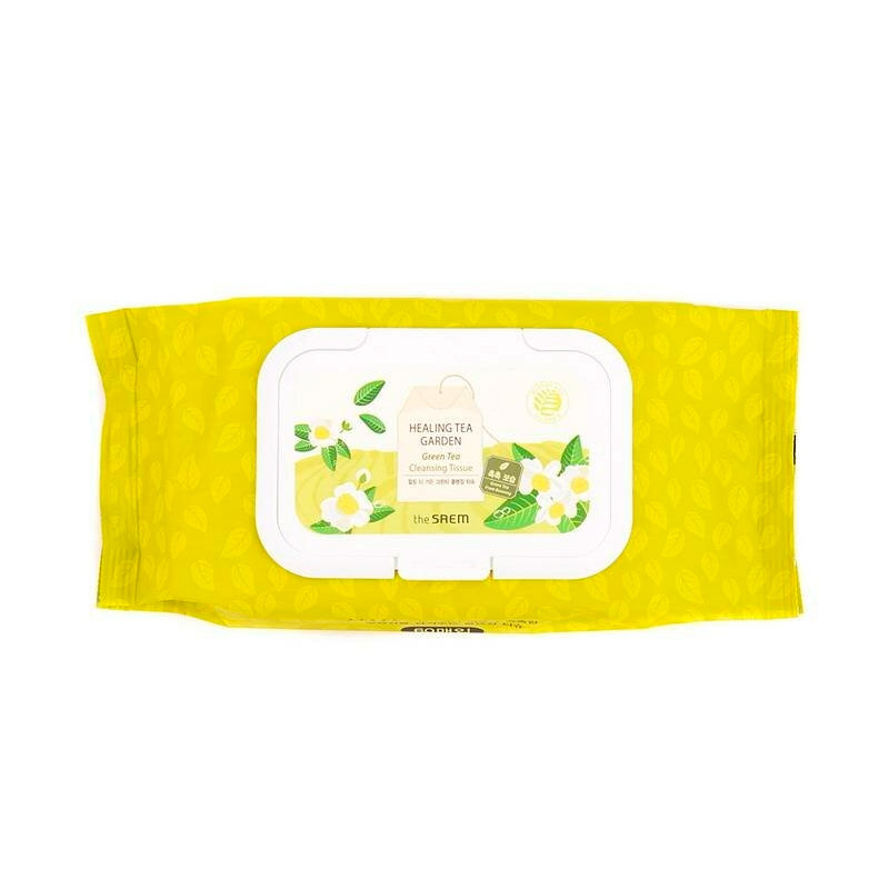 Очищающие салфетки THE SAEM Healing Tea Garden Green Tea Cleansing Tissue 60 шт