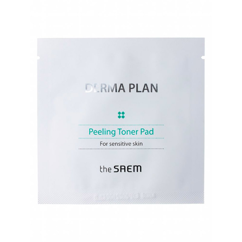 Тонизирующие пэды для чувствительной кожи The Saem Derma Plan Peeling Toner Pad 1шт