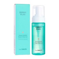 Успокаивающая пенка для проблемной кожи The Saem Derma Plan Green Bubble Foam Cleanser 150мл