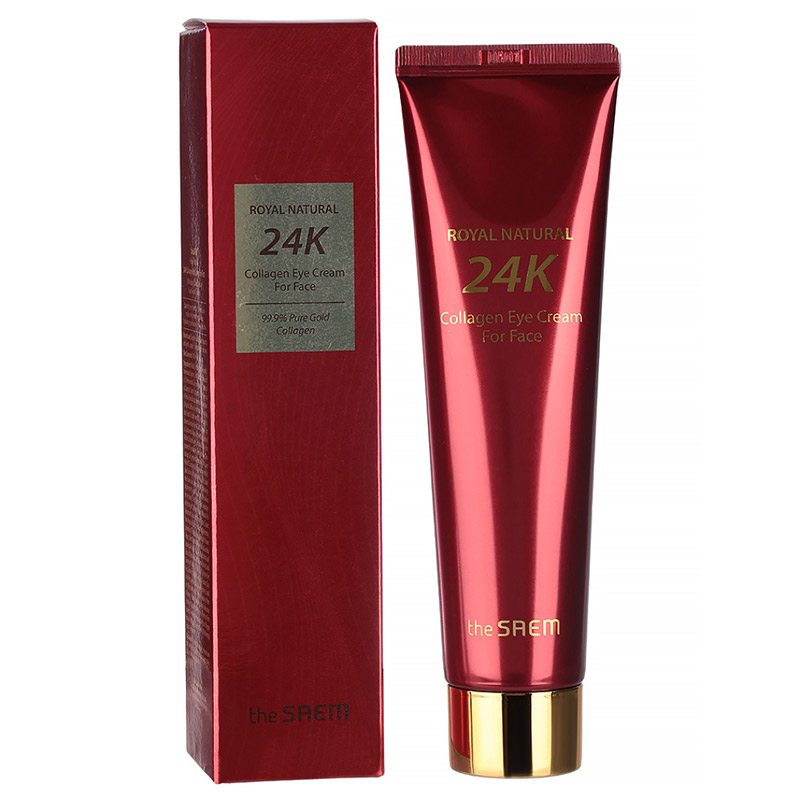 Крем для лица и кожи вокруг глаз с коллагеном и золотом THE SAEM Royal Natural 24K Collagen Eye Cream For Face 100мл