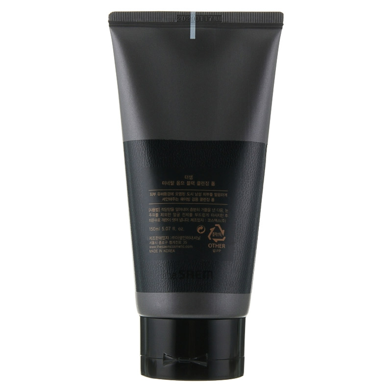 Минеральная мужская пенка для умывания THE SAEM Mineral Homme Black Cleansing Foam 150 мл