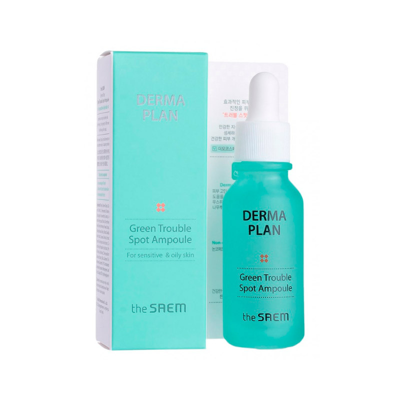Сыворотка для проблемной кожи The Saem Derma Plan Green Trouble Spot Ampoule 20мл